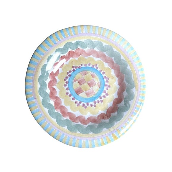 Mackenzie-Childs Aurora Salad Plate 8.75" Victoria Richard Retired Vintage 1992 - Picture 1 of 6